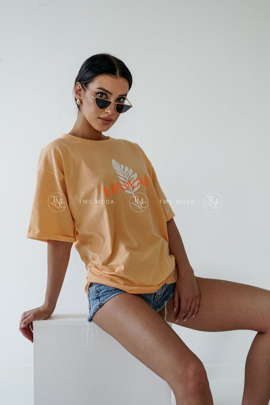 Bavlněné tričko s krátkým rukávem Hawaii- oranžové (BLK145-24)