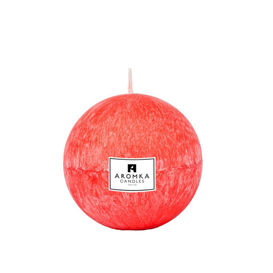 Přírodní vonná svíčka palmová - AROMKA - Koule, 7 cm - Rubínové Jablko