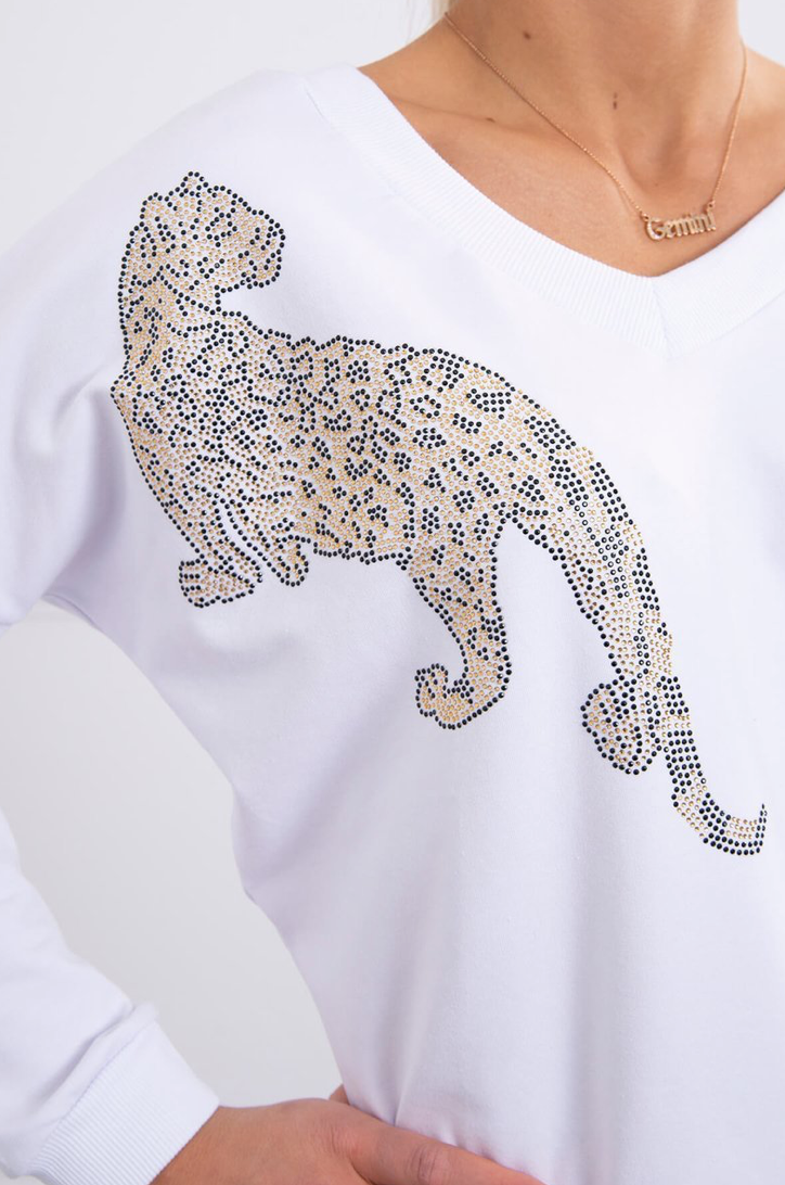 Bavlněný komplet Leopard - Bílá