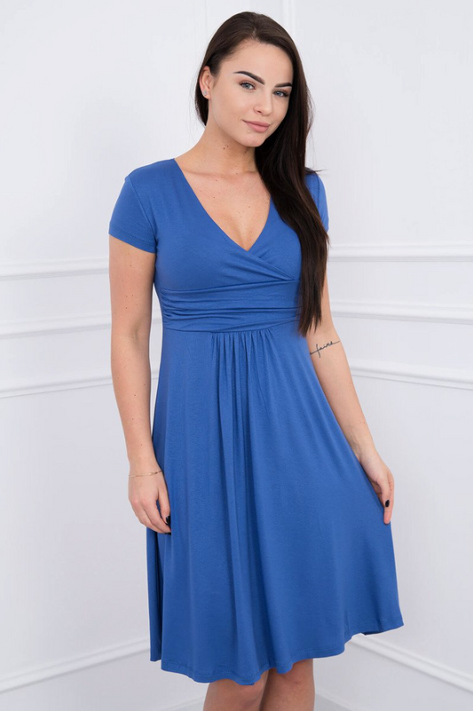 Univerzální šaty s krátkým rukávem - modrá